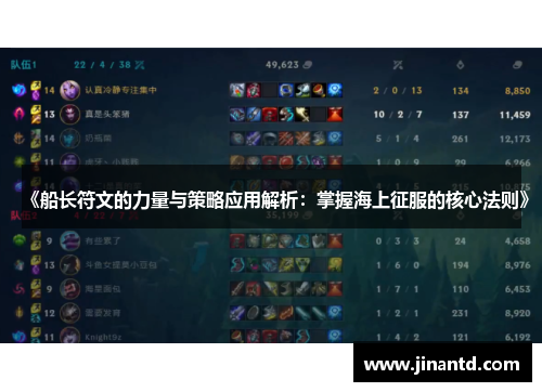 《船长符文的力量与策略应用解析：掌握海上征服的核心法则》